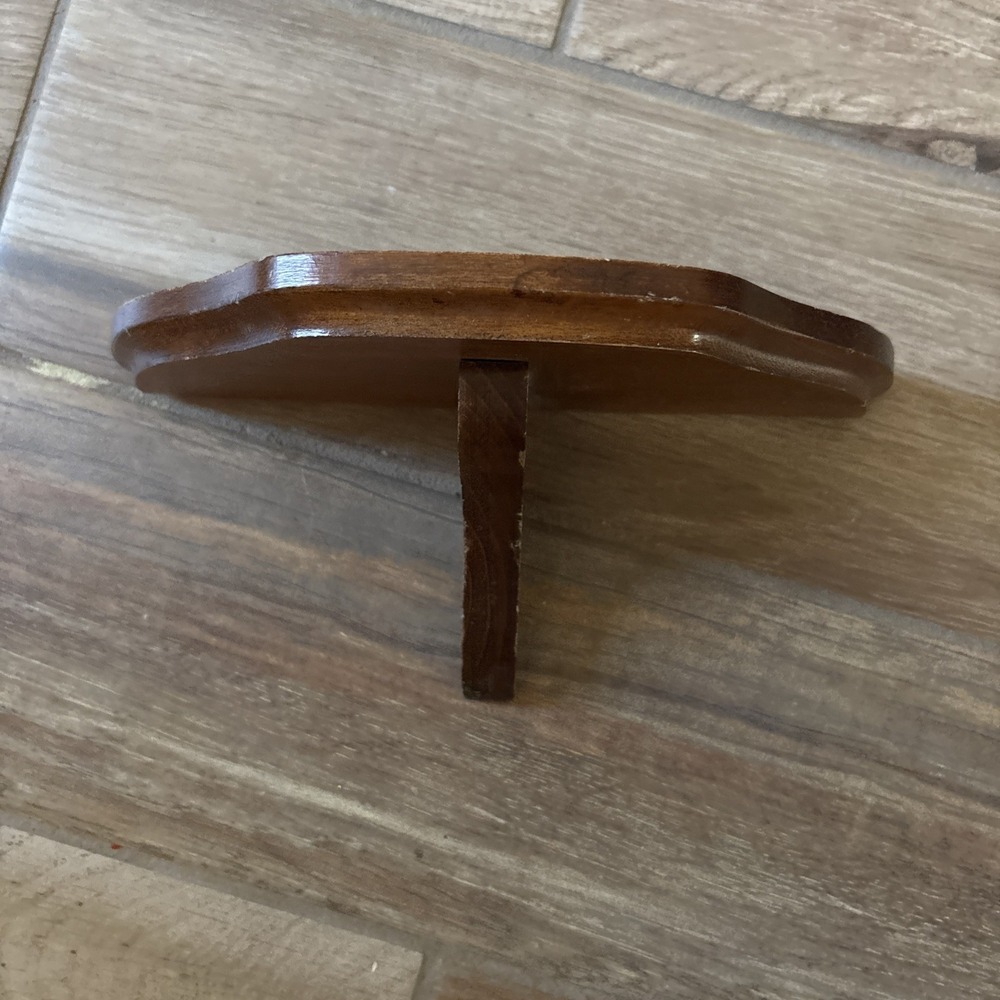 Vintage Wall Dark Wood Shelf 10 Inch Americana Solid Wood Wall Mounted Brown